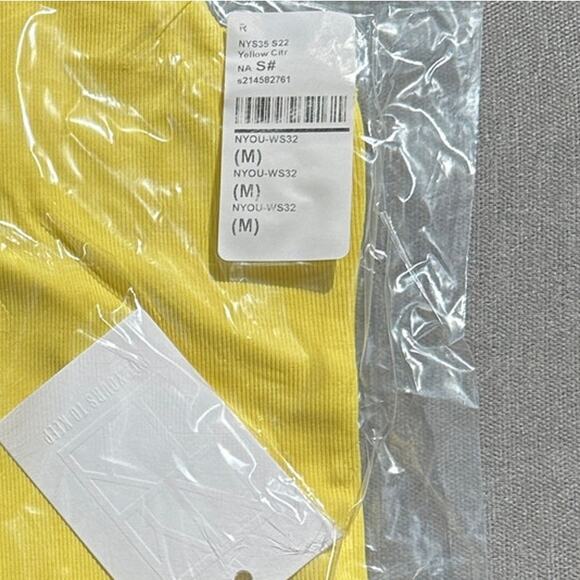 Not Yours to Keep Swank Top Yellow Citron MEDIUM Crop Mockneck Designer $148 NEW - Picture 8 of 8